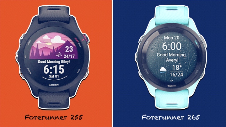 garmin forerunner 255 v forerunner 265 morning report display