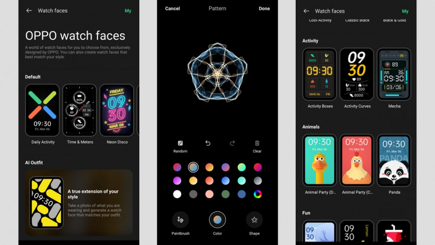 Oppo Watch Free watch faces